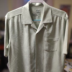 Green Tommy Bahama 100% Silk Hawaiian Button Down Shirt
